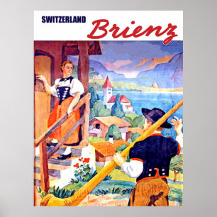 Poster Maisons en Brienz, Suisse