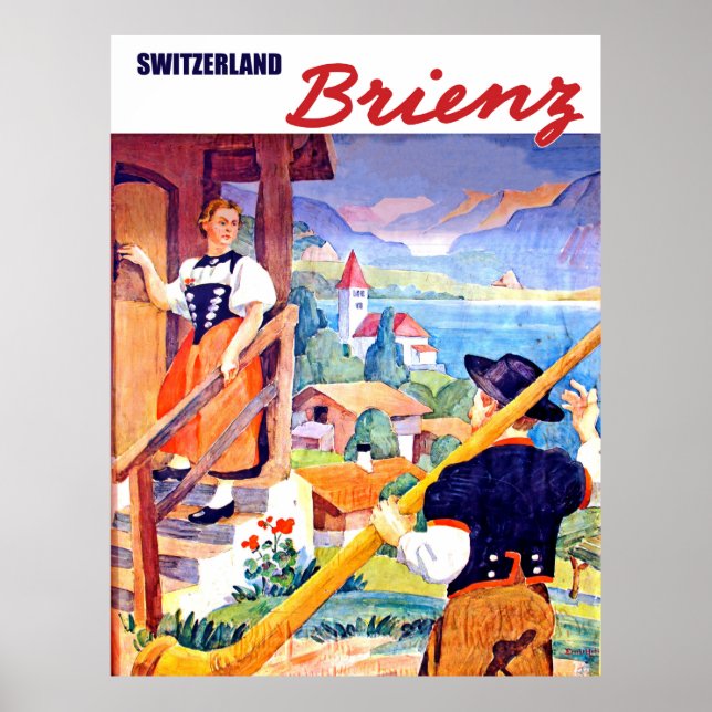 Poster Maisons en Brienz, Suisse (Devant)