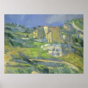 Poster Maisons en Provence par Paul Cezanne, Art Vintage