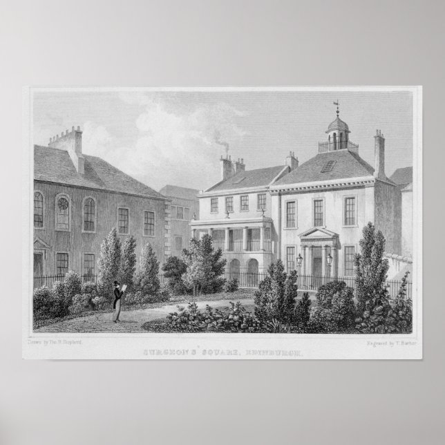Poster Maisons sur le Carré des chirurgiens, Édimbourg (Devant)