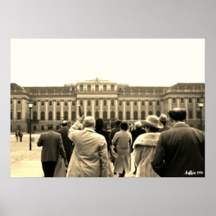 Poster Maisons vintage Autriche Vienne Schonbrunn