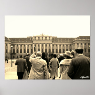 Poster Maisons vintage Autriche Vienne Schonbrunn
