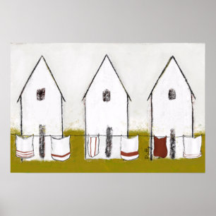 Poster Maisons vintages Avec Blanchisserie