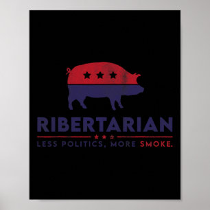 Poster Maître de barbecue pitmaster libertarien drôle de