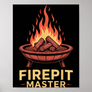Poster Maître de Brasero Camping Feu de Camp Camper Foyer