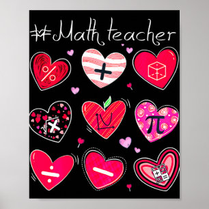 Poster Maître de mathématiques amusant Saint Valentin Pi