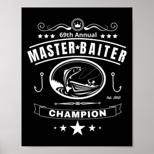 Poster Maître de pêche amusant Iter champion cadeau pour 