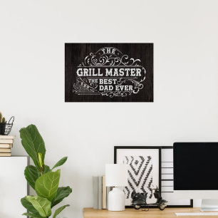 Poster Maître du Grill et Meilleur Papa de tous les temps