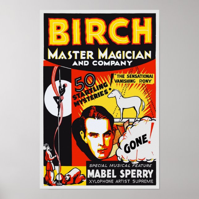 Poster Maître magicien, 1930. Publicité vintage (Devant)