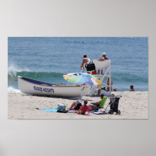 Poster Maître nageur de tailles de bord de la mer