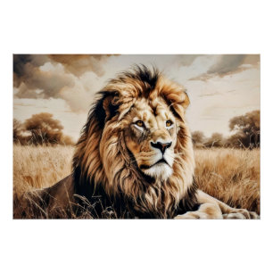 Poster Majesté dans des tons terreux