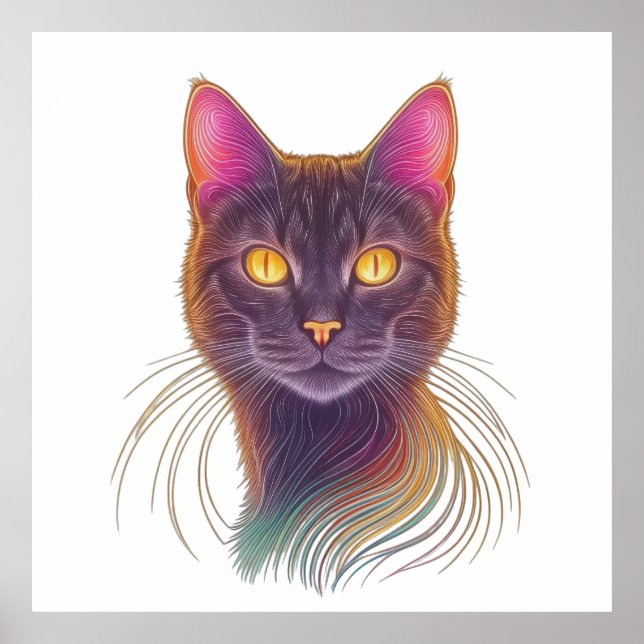 Poster Majesté Feline numérique (Devant)