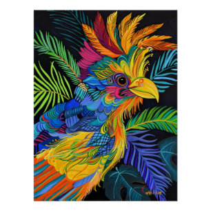 Poster Majesté néon dans les ombres tropicales