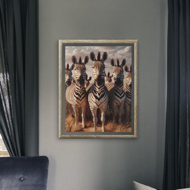 Poster Majesté rayée : Herbe zébrée en herbe sèche (Créateur téléchargé)