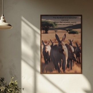 Poster Majestic Aardvark Roam les Plaines d'Arid
