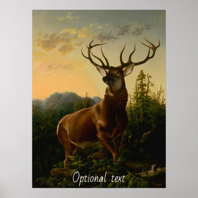 Poster Majestic Buck en Montagne (Devant)