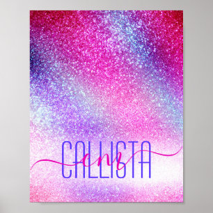 Poster Majestic rose violet Nebula Galaxy Parties scintil