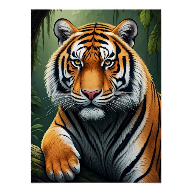 Poster Majestic Tiger in Jungle (Devant)