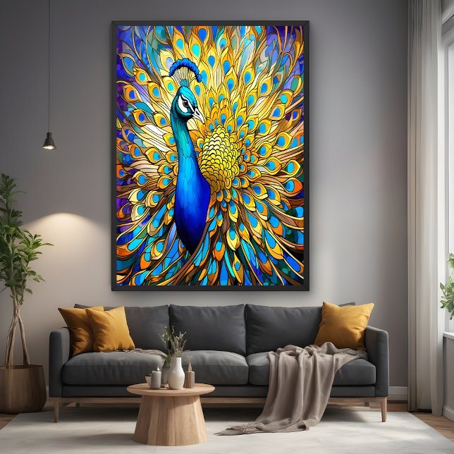 Poster Majestic Vernis Peacock Style Art Nouveau (Créateur téléchargé)