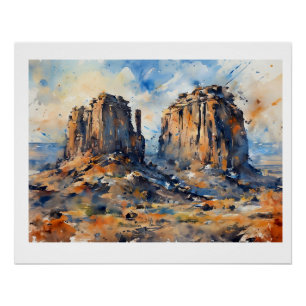 Poster Majestueux Mitten Buttes Arizona,