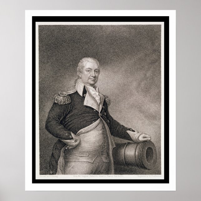 Poster Major général Henry Knox (1750-1806) gravé par J. (Devant)