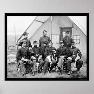 Poster Major H.W. Sawyer et état-major au camp Stoneman 1