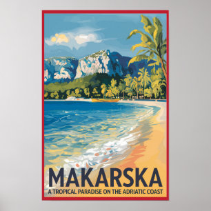 Poster Makarska Croatie Voyage Art Vintage