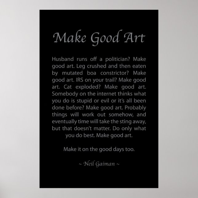 Poster Make Good Art (Devant)