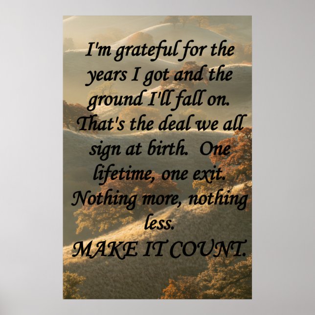 Poster Make It Count (Devant)