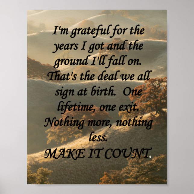Poster Make It Count (Devant)