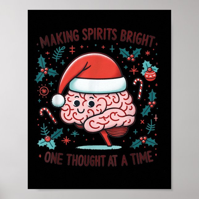 Poster Making Srits Bright Funny Brain Christmas Mental H (Devant)