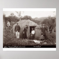 Making Tappa, un tissu natif, c.1875 (photo sépia)