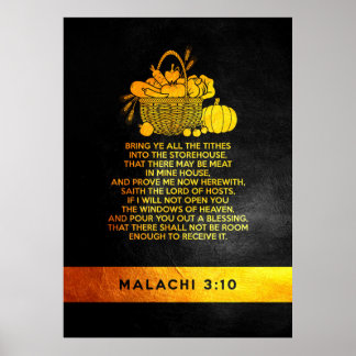 Poster Malachi 3:10 Verse de la Bible