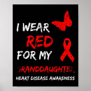 Poster Maladie Cardiaque Je Porte Du Rouge Pour Ma Petite