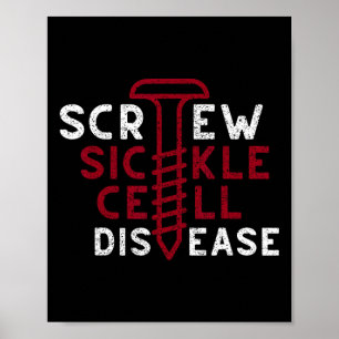 Poster Maladie de la faucille Vintage Vis Retro Canc