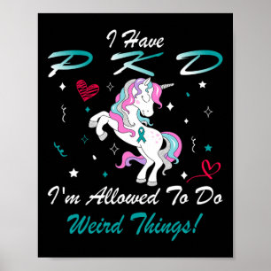 Poster Maladie du rein Pkd Sensibilisation Unicorne Souti