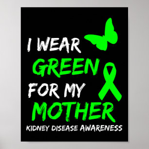 Poster Maladie Je Porte Vert Pour Ma Mère Ruban 1
