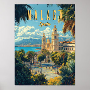 Poster Malaga - Le soleil, la mer et le charme espagnol