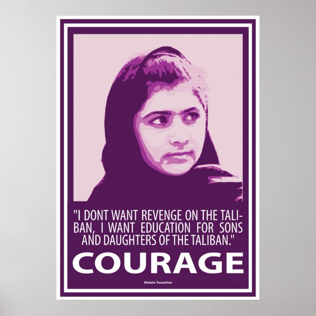 Poster Malala - Photo de Courage (série violet) (Devant)