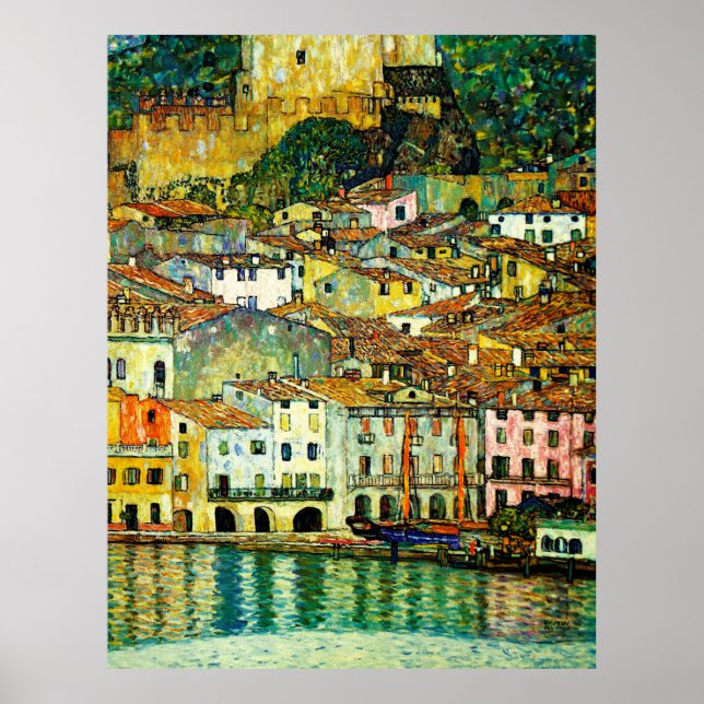 Poster Malcesine sur le lac de Garde (1913), Gustav Klimt (Devant)