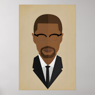 Poster Malcolm X, icône des créateurs de l'histoire noire