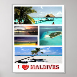 Poster Maldives - I Love -