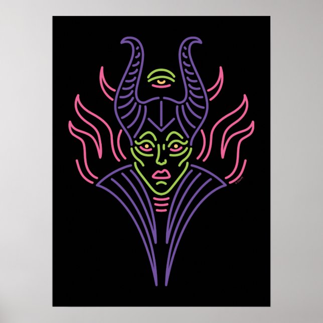 Poster Maléfique | Visage néon (Devant)