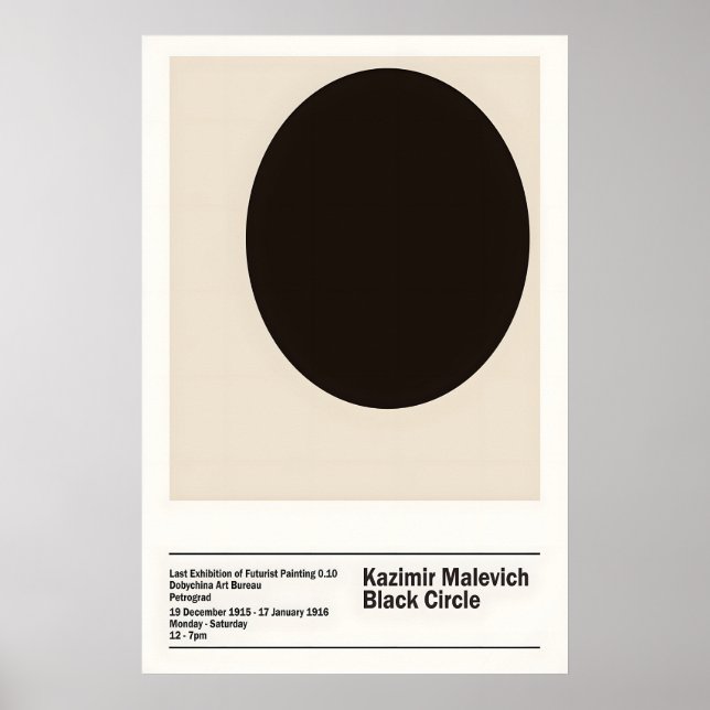 Poster Malevich Black Circle Art Print Suprematism (Devant)