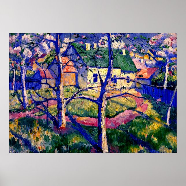 Poster Malevich - Pommiers en fleurs (Devant)