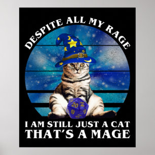 Poster Malgré Toute Ma Rage Drôle Mage Chat