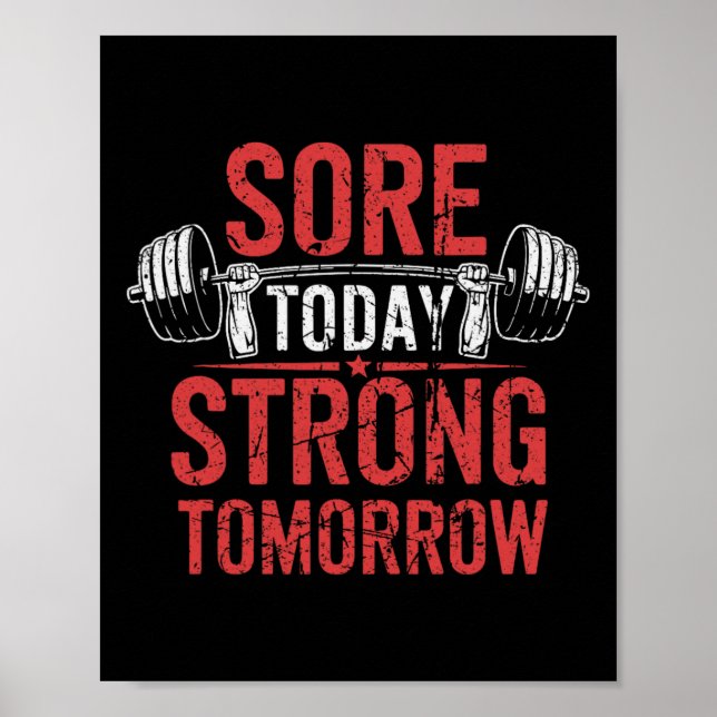 Poster Malheur Aujourd'Hui Fort Demain Bodybuilding Gym (Devant)