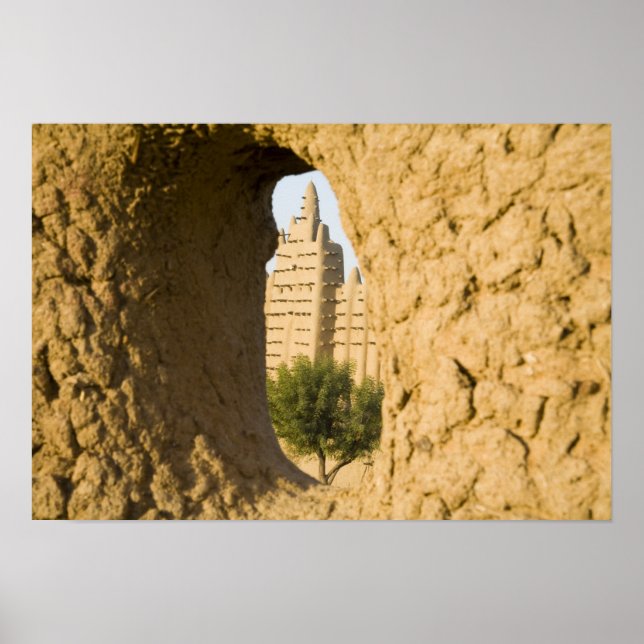 Poster Mali, Djenne. Grande Mosquée 2 (Devant)