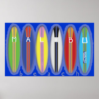 Poster Malibu Beach Surboards