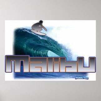 Poster Malibu Beach Surf